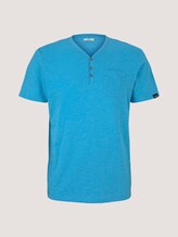 Henley T-Shirt in Melange Optik - Männer - aqua blue grindle melange Henley T-Shirt in Melange Optik - Männer - aqua blue grindle melange - 7 - TOM TAILOR