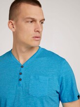 Henley T-Shirt in Melange Optik - Männer - aqua blue grindle melange Henley T-Shirt in Melange Optik - Männer - aqua blue grindle melange - 9 - TOM TAILOR