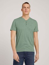 Henley T-Shirt in Melange Optik - Männer - mint green grindle melange Henley T-Shirt in Melange Optik - Männer - mint green grindle melange - 1 - TOM TAILOR