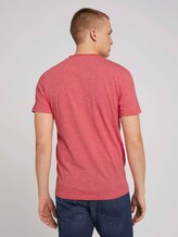 Henley T-Shirt in Melange Optik - Männer - plain red grindle melange Henley T-Shirt in Melange Optik - Männer - plain red grindle melange - 2 - TOM TAILOR
