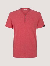 Henley T-Shirt in Melange Optik - Männer - plain red grindle melange Henley T-Shirt in Melange Optik - Männer - plain red grindle melange - 7 - TOM TAILOR