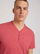 Henley T-Shirt in Melange Optik - Männer - plain red grindle melange Henley T-Shirt in Melange Optik - Männer - plain red grindle melange - 9 - TOM TAILOR
