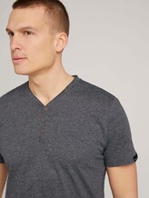 Henley T-Shirt in Melange Optik - Männer - dark grey grindle melange Henley T-Shirt in Melange Optik - Männer - dark grey grindle melange - 9 - TOM TAILOR