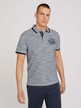 Meliertes Poloshirt mit Stickerei - Männer - offwhite streaky grindle Meliertes Poloshirt mit Stickerei - Männer - offwhite streaky grindle - 1 - TOM TAILOR