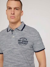 Meliertes Poloshirt mit Stickerei - Männer - offwhite streaky grindle Meliertes Poloshirt mit Stickerei - Männer - offwhite streaky grindle - 9 - TOM TAILOR