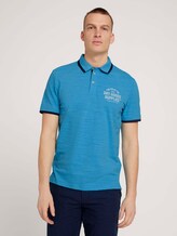 Meliertes Poloshirt mit Stickerei - Männer - aqua blue streaky grindle Meliertes Poloshirt mit Stickerei - Männer - aqua blue streaky grindle - 1 - TOM TAILOR