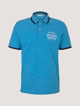 Meliertes Poloshirt mit Stickerei - Männer - aqua blue streaky grindle Meliertes Poloshirt mit Stickerei - Männer - aqua blue streaky grindle - 7 - TOM TAILOR