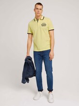 Meliertes Poloshirt mit Stickerei - Männer - pale yellow streaky grindle Meliertes Poloshirt mit Stickerei - Männer - pale yellow streaky grindle - 3 - TOM TAILOR