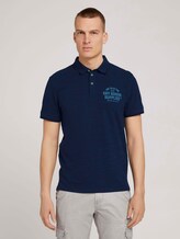 Meliertes Poloshirt mit Stickerei - Männer - sailor blue streaky grindle Meliertes Poloshirt mit Stickerei - Männer - sailor blue streaky grindle - 1 - TOM TAILOR