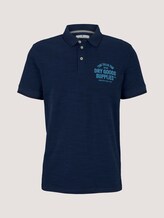 Meliertes Poloshirt mit Stickerei - Männer - sailor blue streaky grindle Meliertes Poloshirt mit Stickerei - Männer - sailor blue streaky grindle - 7 - TOM TAILOR