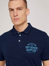 Meliertes Poloshirt mit Stickerei - Männer - sailor blue streaky grindle Meliertes Poloshirt mit Stickerei - Männer - sailor blue streaky grindle - 9 - TOM TAILOR
