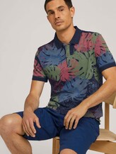 Poloshirt mit floralem Muster und mit Bio-Baumwolle - Männer - dark blue paint leaf design Poloshirt mit floralem Muster und mit Bio-Baumwolle - Männer - dark blue paint leaf design - 5 - TOM TAILOR