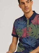Poloshirt mit floralem Muster und mit Bio-Baumwolle - Männer - dark blue paint leaf design Poloshirt mit floralem Muster und mit Bio-Baumwolle - Männer - dark blue paint leaf design - 9 - TOM TAILOR
