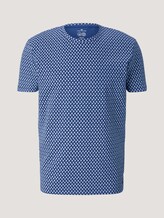 gemustertes T-Shirt mit Bio-Baumwolle - Männer - dark blue small leaf design gemustertes T-Shirt mit Bio-Baumwolle - Männer - dark blue small leaf design - 7 - TOM TAILOR