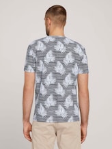 gemustertes T-Shirt mit Bio-Baumwolle - Männer - navy white leaf stripe design gemustertes T-Shirt mit Bio-Baumwolle - Männer - navy white leaf stripe design - 2 - TOM TAILOR