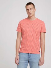 gemustertes T-Shirt mit Bio-Baumwolle - Männer - plain red small leaf design gemustertes T-Shirt mit Bio-Baumwolle - Männer - plain red small leaf design - 1 - TOM TAILOR