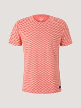 gemustertes T-Shirt mit Bio-Baumwolle - Männer - plain red small leaf design gemustertes T-Shirt mit Bio-Baumwolle - Männer - plain red small leaf design - 7 - TOM TAILOR