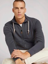 Sweatjacke mit Stehkragen - Männer - Cyber Grey Sweatjacke mit Stehkragen - Männer - Cyber Grey - 5 - TOM TAILOR