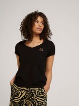 Geborduurd T-shirt met biologische katoen - Vrouwen - deep black Geborduurd T-shirt met biologische katoen - Vrouwen - deep black - 5 - TOM TAILOR Denim