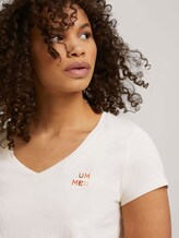 Besticktes T-Shirt mit Bio-Baumwolle - Frauen - soft creme beige Besticktes T-Shirt mit Bio-Baumwolle - Frauen - soft creme beige - 9 - TOM TAILOR Denim