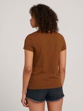 Besticktes T-Shirt mit Bio-Baumwolle - Frauen - amber brown Besticktes T-Shirt mit Bio-Baumwolle - Frauen - amber brown - 2 - TOM TAILOR Denim