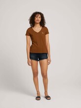 Besticktes T-Shirt mit Bio-Baumwolle - Frauen - amber brown Besticktes T-Shirt mit Bio-Baumwolle - Frauen - amber brown - 3 - TOM TAILOR Denim