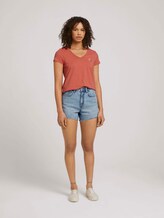Besticktes T-Shirt mit Bio-Baumwolle - Frauen - sundown coral Besticktes T-Shirt mit Bio-Baumwolle - Frauen - sundown coral - 3 - TOM TAILOR Denim