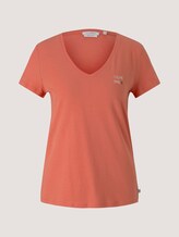 Besticktes T-Shirt mit Bio-Baumwolle - Frauen - sundown coral Besticktes T-Shirt mit Bio-Baumwolle - Frauen - sundown coral - 7 - TOM TAILOR Denim