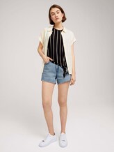 Top with knotted details - Women - black beige vertical stripe Top with knotted details - Women - black beige vertical stripe - 3 - TOM TAILOR Denim