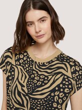 T-Shirt mit Stehkragen - Frauen - black animal print T-Shirt mit Stehkragen - Frauen - black animal print - 9 - TOM TAILOR Denim