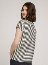 T-Shirt mit Stehkragen - Frauen - cream black stripe T-Shirt mit Stehkragen - Frauen - cream black stripe - 2 - TOM TAILOR Denim