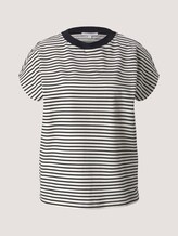 T-Shirt mit Stehkragen - Frauen - cream black stripe T-Shirt mit Stehkragen - Frauen - cream black stripe - 7 - TOM TAILOR Denim
