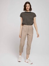 T-Shirt mit Stehkragen - Frauen - black beige stripe T-Shirt mit Stehkragen - Frauen - black beige stripe - 3 - TOM TAILOR Denim