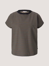 T-Shirt mit Stehkragen - Frauen - black beige stripe T-Shirt mit Stehkragen - Frauen - black beige stripe - 7 - TOM TAILOR Denim