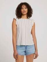 Gestreiftes Top - Frauen - creme black structured stripe Gestreiftes Top - Frauen - creme black structured stripe - 1 - TOM TAILOR Denim
