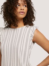 Gestreiftes Top - Frauen - creme black structured stripe Gestreiftes Top - Frauen - creme black structured stripe - 9 - TOM TAILOR Denim