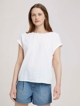 T-shirt with cuffs - Women - Gardenia White T-shirt with cuffs - Women - Gardenia White - 1 - TOM TAILOR Denim
