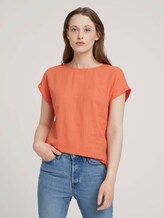 T-Shirt mit Bio-Baumwolle - Frauen - sundown coral T-Shirt mit Bio-Baumwolle - Frauen - sundown coral - 1 - TOM TAILOR Denim