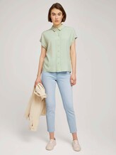 Kurzarmbluse mit LENZING™ ECOVERO™ - Frauen - light dusty green Kurzarmbluse mit LENZING™ ECOVERO™ - Frauen - light dusty green - 3 - TOM TAILOR Denim