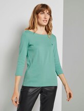 shirt met 3/4 mouw en boothals - Vrouwen - soft leaf green shirt met 3/4 mouw en boothals - Vrouwen - soft leaf green - 1 - TOM TAILOR