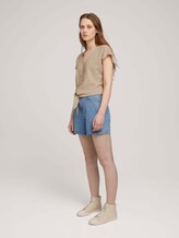 Kurzarmbluse mit Leinen - Frauen - dune beige Kurzarmbluse mit Leinen - Frauen - dune beige - 3 - TOM TAILOR Denim