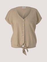 Kurzarmbluse mit Leinen - Frauen - dune beige Kurzarmbluse mit Leinen - Frauen - dune beige - 7 - TOM TAILOR Denim