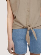 Kurzarmbluse mit Leinen - Frauen - dune beige Kurzarmbluse mit Leinen - Frauen - dune beige - 9 - TOM TAILOR Denim