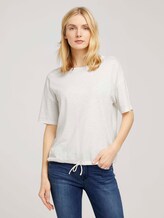 Modal T-Shirt mit Tunnelzug - Frauen - Whisper White Modal T-Shirt mit Tunnelzug - Frauen - Whisper White - 1 - TOM TAILOR