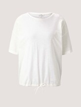 Modal T-Shirt mit Tunnelzug - Frauen - Whisper White Modal T-Shirt mit Tunnelzug - Frauen - Whisper White - 7 - TOM TAILOR