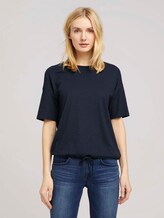 Modal T-Shirt mit Tunnelzug - Frauen - Sky Captain Blue Modal T-Shirt mit Tunnelzug - Frauen - Sky Captain Blue - 1 - TOM TAILOR