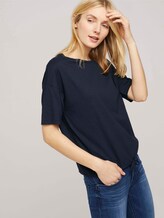 Modal T-Shirt mit Tunnelzug - Frauen - Sky Captain Blue Modal T-Shirt mit Tunnelzug - Frauen - Sky Captain Blue - 5 - TOM TAILOR