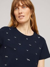 Besticktes T-Shirt mit Bio-Baumwolle - Frauen - navy birds embroidery Besticktes T-Shirt mit Bio-Baumwolle - Frauen - navy birds embroidery - 9 - TOM TAILOR