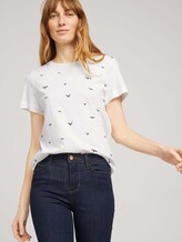 Besticktes T-Shirt mit Bio-Baumwolle - Frauen - offwhite birds embroidery Besticktes T-Shirt mit Bio-Baumwolle - Frauen - offwhite birds embroidery - 5 - TOM TAILOR
