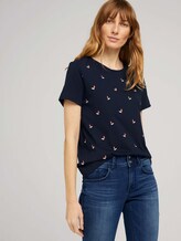 Besticktes T-Shirt mit Bio-Baumwolle - Frauen - navy boats embroidery Besticktes T-Shirt mit Bio-Baumwolle - Frauen - navy boats embroidery - 5 - TOM TAILOR
